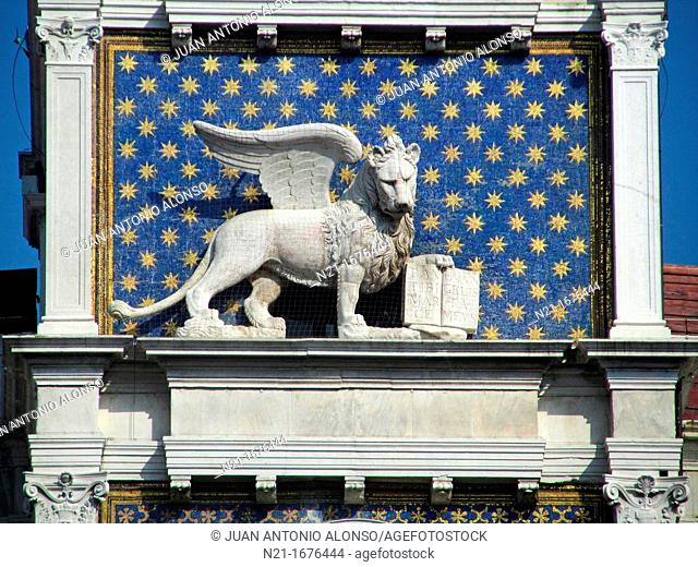 Lion of Saint Mark, Piazza San Marco, San Marco, Venice, Veneto, Italy, Europe