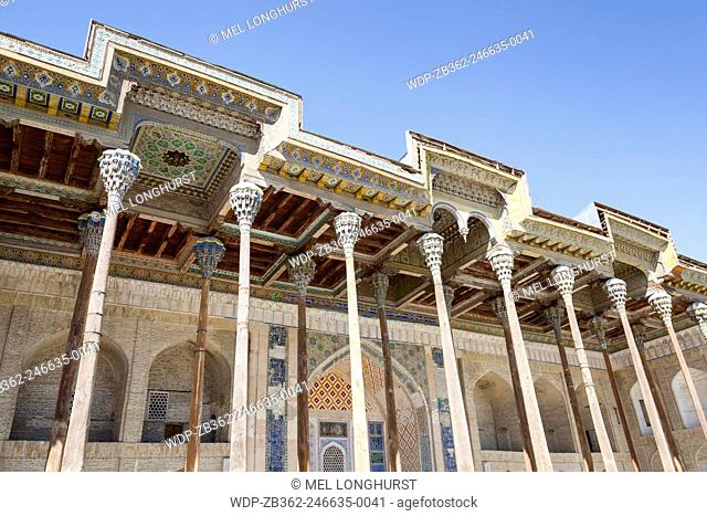Bolo Hauz Mosque, also known as Bolo Khauz Mosque, Bukhara, Uzbekistan