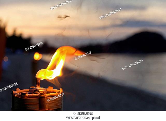 Thailand, Tiki torch, close up