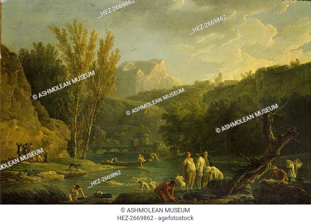 River Scene with Bathers, 1768-1770. Artist: Claude-Joseph Vernet