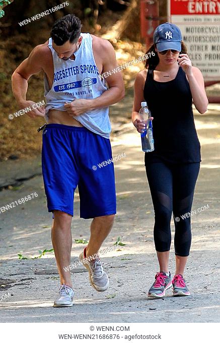 Lea Michele and boyfriend Matthew Paetz go hiking in the Santa Monica Mountains Conservancy in Los Angeles Featuring: Lea Michele