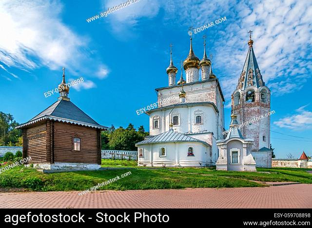 Nikolsky Monastery, Gorokhovets, Russia. Trinity Cathedral with a bell tower