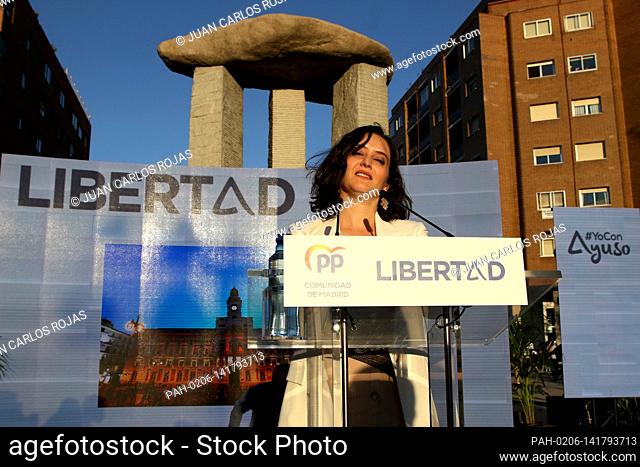 Madrid, Spain; 17.04.2021.- Ayuso begins electoral campaign, with his slogan ""Freedom"".Isabel Díaz Ayuso's Popular Party (PP) starts as the favorite to win...