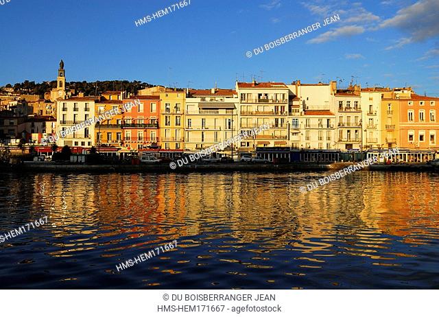 France, Herault, Sete city, canal