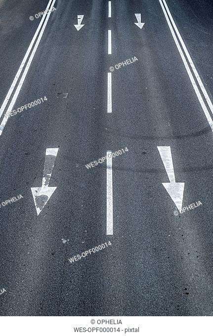 Arrow signs on a road