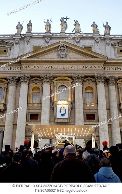 The Saint Peter Basilica houses the relics of the saints Padre Pio and Leopold for the Jubilee of Mercy. Vatican City. Vatican. 05/02/2016