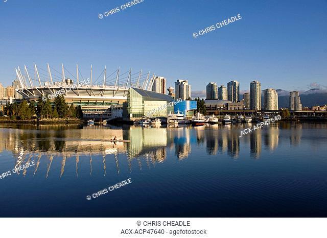 BC Place Stadium and the Plaza of Nations Site, False Creek, Vancouver, British Columbia, Canada