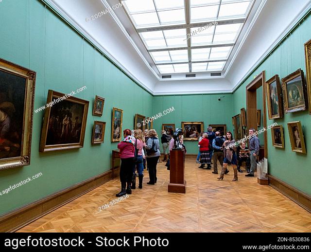 Moscow, Russia - November 5, 2015: The State Tretyakov Art Gallery in Moscow. The museum was founded in 1856 by merchant Pavel Tretyakov