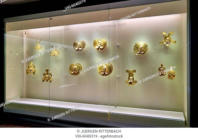 exhibition room in Gold Museum or Museo del Oro, Bogota, Colombia, South America - Bogota, Colombia, 18/08/2017