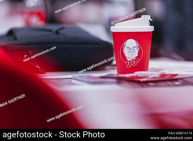 Coffee mug, taken as part of the federal party conference of the Social Democratic Party of Germany (SPD) in Berlin, December 9th, 2023