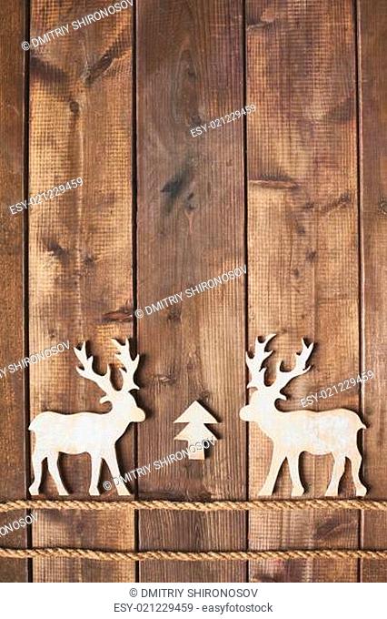 Two wooden deers