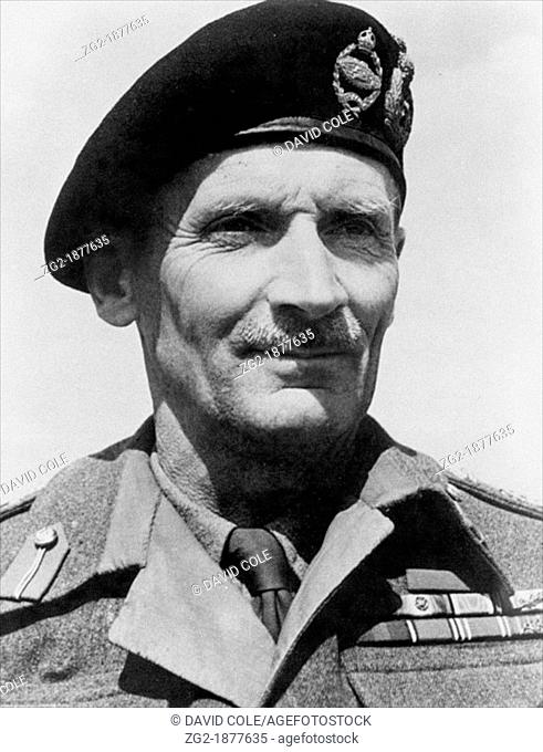 Bernard Law Montgomery, 1st Viscount Montgomery of Alamein from the archives of Press Portrait Service formerly Press Portrait Bureau