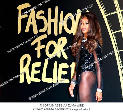 September 14, 2019, London, United Kingdom: Naomi Campbell attends Fashion For Relief at the British Museum in London. (Credit Image: © Keith Mayhew/SOPA Images...