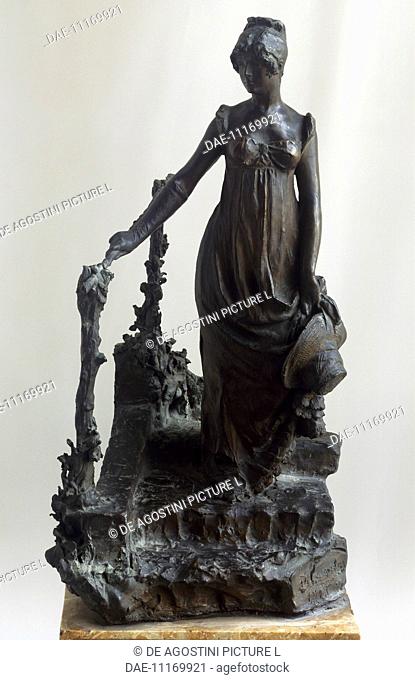 1809, by Davide Calandra (1856-1915), bronze statue, 54 cm. Italy, 19th century.  Milan, Civiche Raccolte D'Arte Civico, Museo D'Arte Contemporanea (Art...