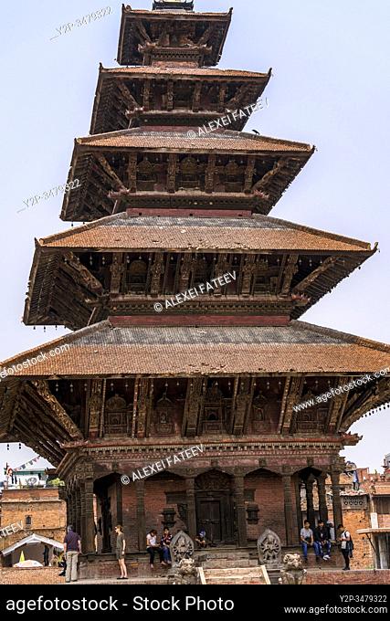 The highest pagoda of Nepal - Nyatapola Temple - in Bhaktapur, Kathmandu valley, Nepal