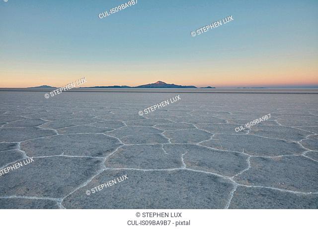Scenic view of salt flats, Salar de Uyuni, Uyuni, Oruro, Bolivia, South America