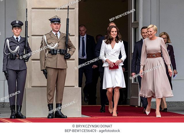 Britain's Prince and Princess of Cambridge William and Kate visit in Warsaw, Poland on July 17th, 2017. Pictured: Prince and Princess of Cambridge William and...