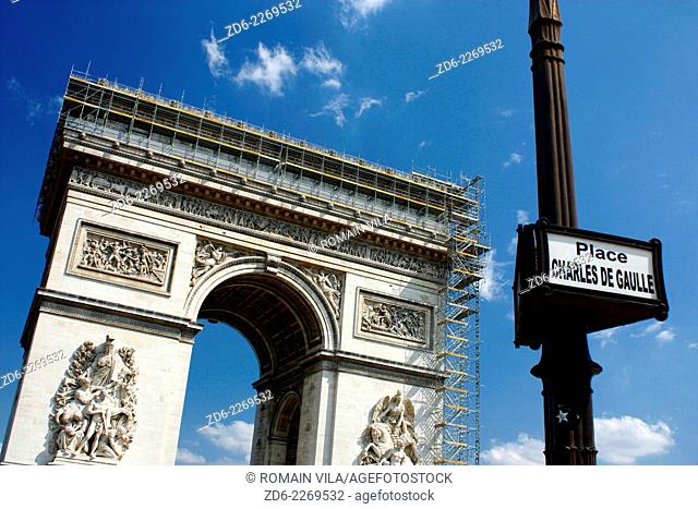Arc de Triomphe, Paris, Ile de France, France, Europe