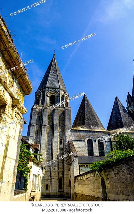 Saint-Ours collegiate church in the medieval city of Loches, Indre-el-Loire, Loire Valley, France