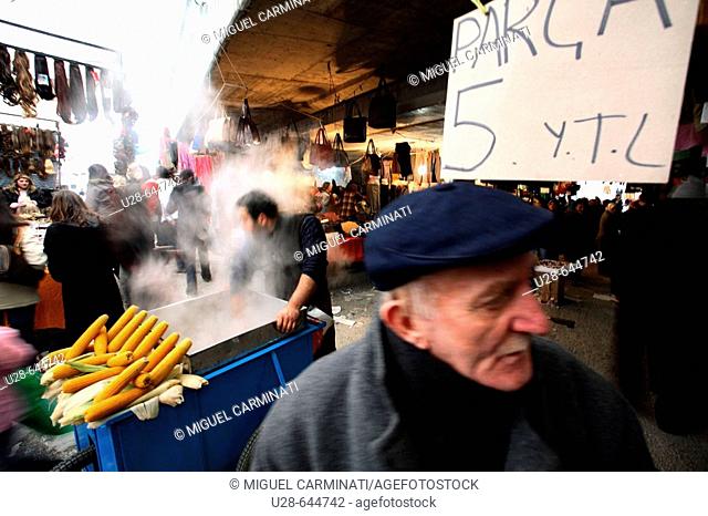 Istanbul, Turkey. Cuma Pazari, Aksaray (Sunday open market, Aksaray). It's a popular open air market placed on the Aksaray area, in Istanbul