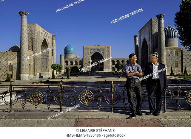 Uzbekistan, Silk Road, Samarkand, listed as World Heritage by UNESCO, Registan place listed as world heritage by UNESCO