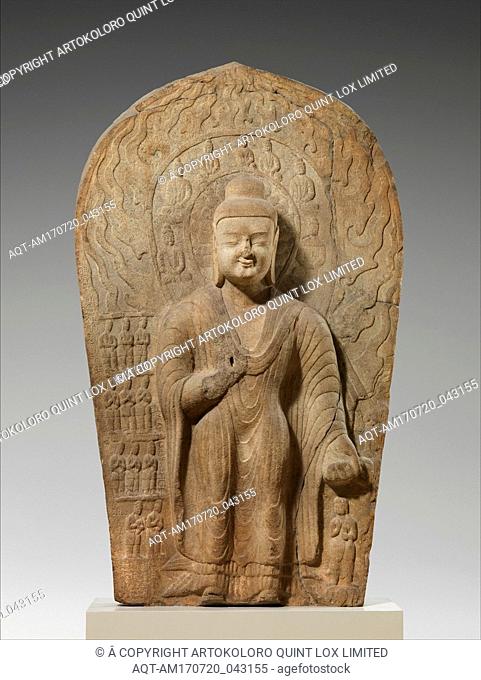 åŒ—é­ çŸ³é›•ç‡ƒç‡ˆä½›åƒï¼ˆç ‚å²©ï¼‰, Buddha Dipankara (Diguang), Northern Wei dynasty (386â€“534), dated 489â€“95, China, Sandstone with traces of pigment, H