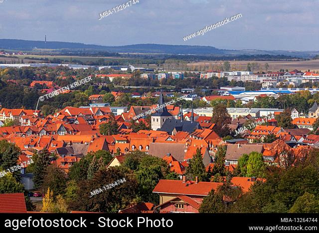 Old town with St. Johannis church, Wernigerode, Harz, Saxony-Anhalt, Germany, Europe