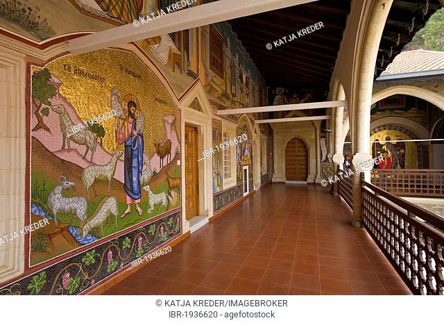Mosaics in Kykkos Monastery, Troodos Mountains, Southern Cyprus, Cyprus