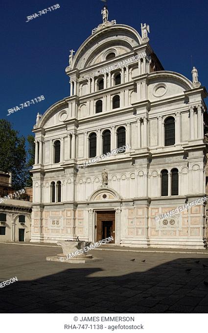 The 15th century facade of San Zacharia San Zaccaria, Venice, UNESCO World Heritage Site, Veneto, Italy, Europe