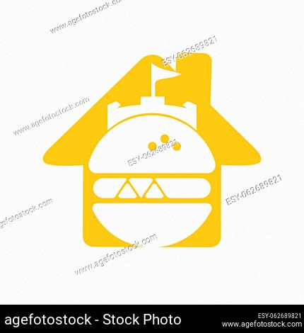 Burger castle vector logo design. Fort burgher logo design