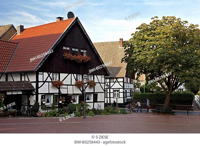 half-timbered house in Suderwich, Germany, North Rhine-Westphalia, Ruhr Area, Recklinghausen