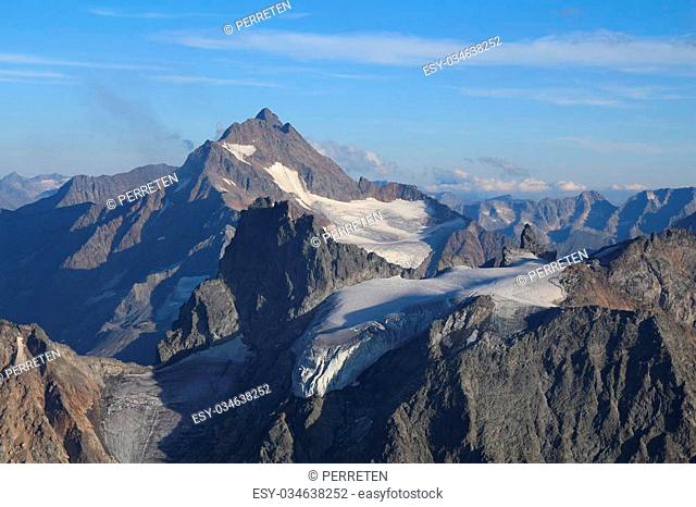 View from the Titlis, Summer scene in the Swiss Alps