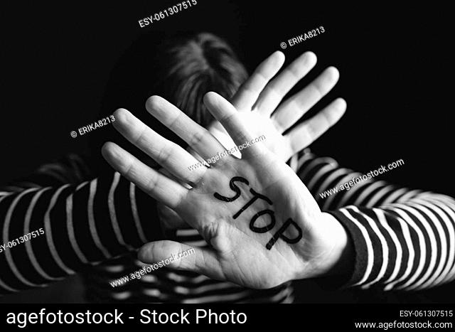 Women violence and abused concept. Stop domestic violence against women and human trafficking