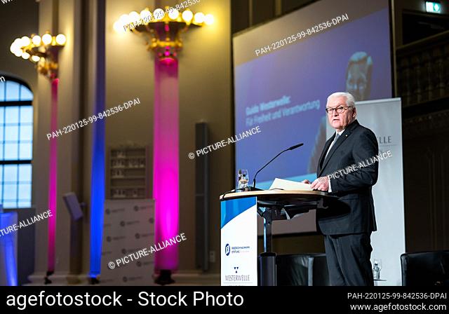 25 January 2022, Berlin: German President Frank-Walter Steinmeier speaks at a memorial service for Guido Westerwelle, who would have turned sixty on Dec