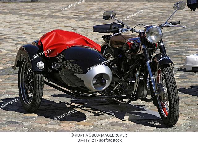 Horex vintage motor bike with side-car