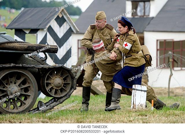Military history event Cihelna 2016 took place in Kraliky, Usti nad Orlici Region, Czech Republic, August 20, 2016. Presentation of historical fight on the...