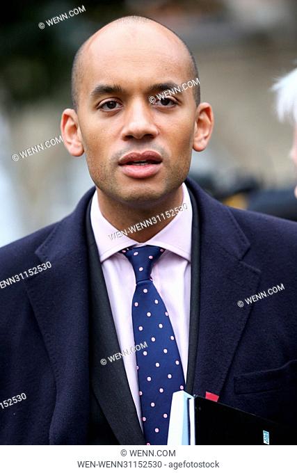 Politicians on College Green, Westminster giving media interviews on Budget Day Featuring: Chuka Umunna MP for Streatham Where: London