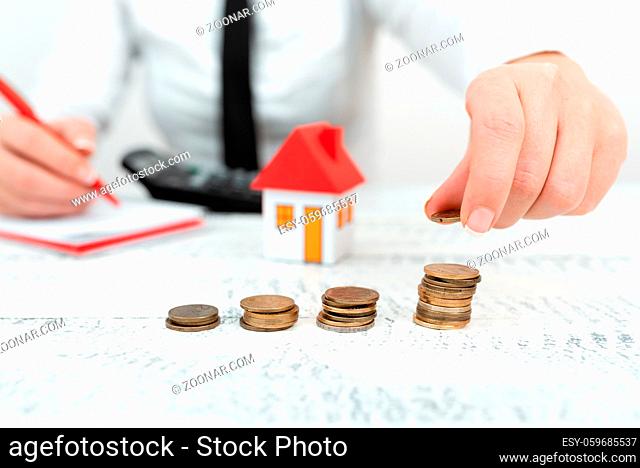 Lady Presenting New Home Savings Deals In Outfit, Business Woman Showing Possible Investment Oppurtiunities For New House