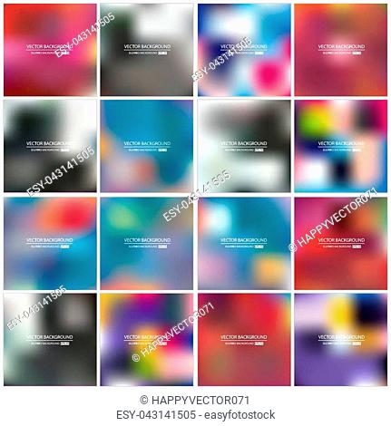 Abstract Creative concept vector multicolored blurred background set. For Web and Mobile Applications, art illustration template design