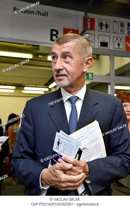 Czech Finance Minister Andrej Babis attends Conference and trade fair on electronic registration of sales in Brno, Czech Republic, September 16, 2016