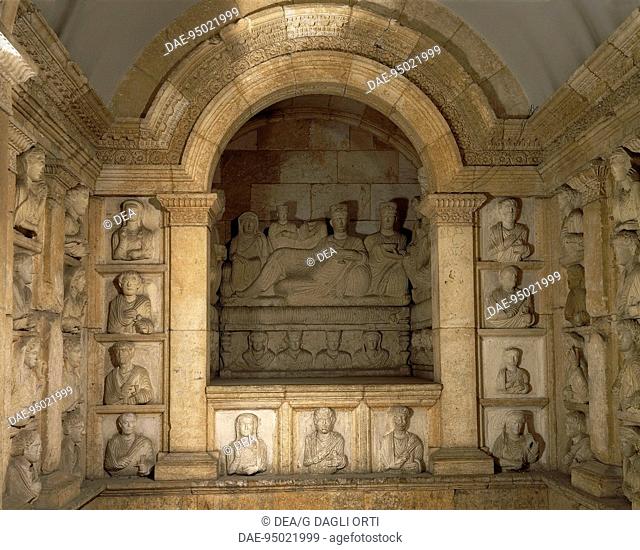 Hypogeum, from Palmyra, Syria. Roman Civilisation, 2nd Century.  Damascus, Musée National De Damas (Archaeological And Art Museum)