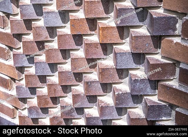 Special brick pattern at Strijp-S in Eindhoven, The Netherlands, Europe