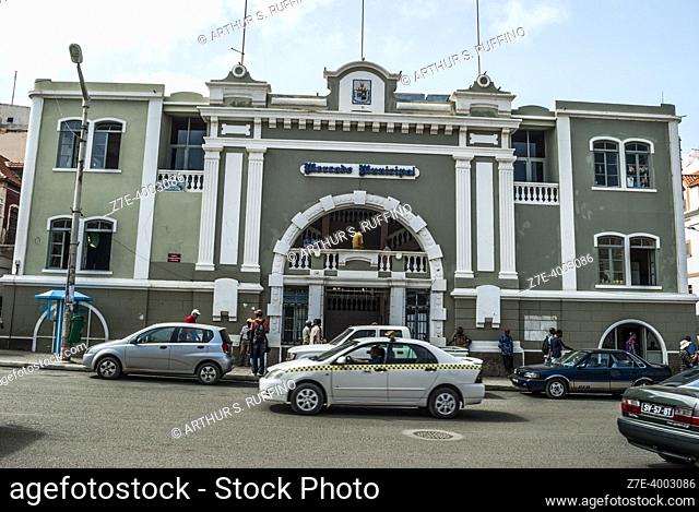 Municipal Market, exterior. Architecture of Mindelo City, Mindelo, St. Vincent Island (São Vicente), Cape Verde, West Africa