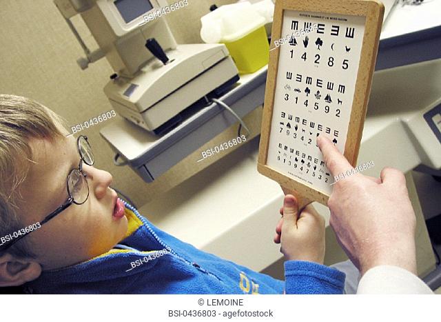 OPHTHALMOLOGY, CHILD<BR>Model.<BR>Scale used to measure visual acuity