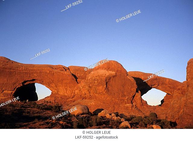 North Window & South Window Arches, Arches National Park, near Moab, Utah, USA
