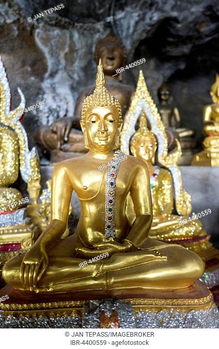 Buddha figures, Tiger Cave Temple, Wat Tham Suea, Krabi Province, Thailand