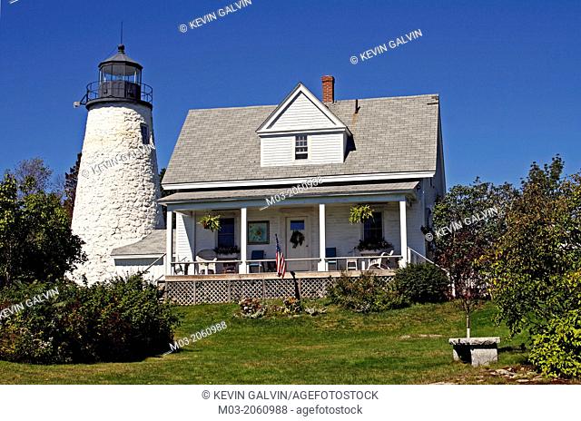 Dyce Head Lighthouse and Keepers Cottage Castine Maine Coast New England USA