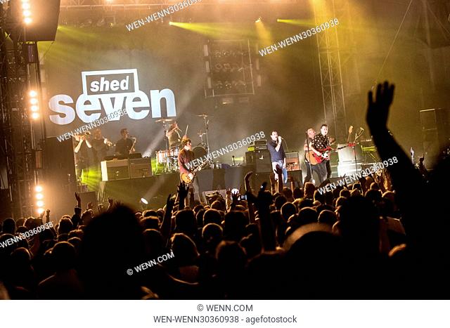 Shed Seven headlining Saturday at the Shiiine On Weekender 2016 Featuring: Shed Seven, Rick Witter Where: Minehead, United Kingdom When: 12 Nov 2016 Credit:...