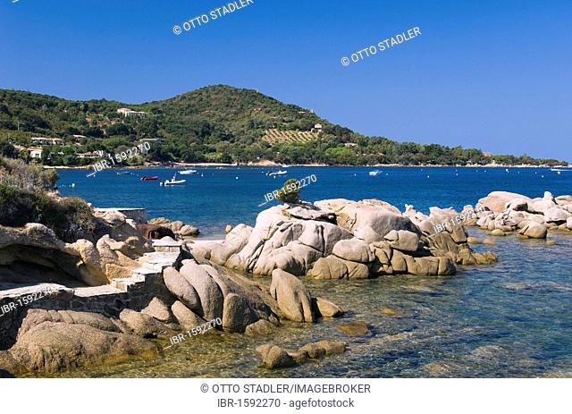 Beach, Plage de Verghia, Gulf of Ajaccio, Corsica, France, Europe
