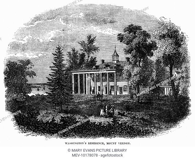 The garden front of Washington's home at Mount Vernon
